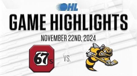 OHL Highlights: Ottawa 67&#39;s @ Sarnia Sting Nov. 22, 2024