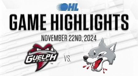 OHL Highlights: Guelph Storm @ Sudbury Wolves Nov. 22, 2024