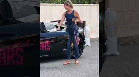 Rich blonde woman getting out her Lamborghini at Hotel Paris #billionaire #monaco #luxury #lifestyle