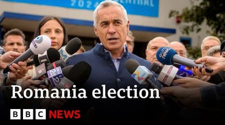 Far-right candidate takes shock lead in Romania presidential election | BBC News