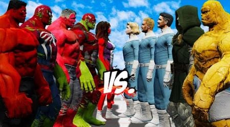 FANTASTIC FOUR VS TEAM RED HULK - EPIC SUPERHEROES WAR