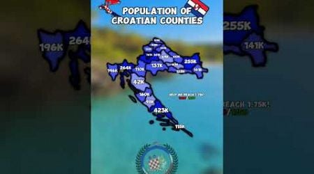 Population of Croatian counties #europe #geography #map #croatia #mapper #history #globalmapper