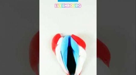 Mixing Luxembourg Flag Colors! #colormixing #satisfying #art #artviralvideo #Luxembourg