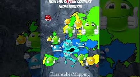 How far is your country from Austria? #europe #geography #map #mapping #shorts