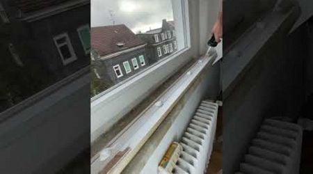 Fenster verkleiden mit Holz Leisten / Fugen kitten mit Akryl/ Leisten auf Gehrung schneiden verlegen