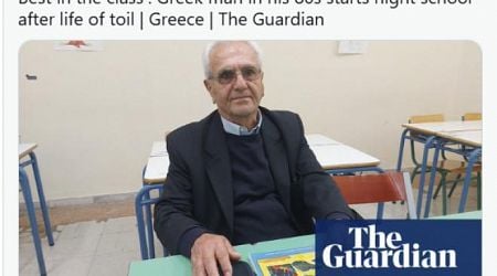 80-year-old Greek man returns to school and becomes an article in the Guardian