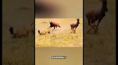 The hyena is gifted wheelchair by the antelope #wildanimal #animal #youtubeshorts #foryou