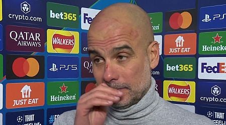 Fans rub salt into Pep Guardiola's wounds amid concerning facial injuries after Man City draw