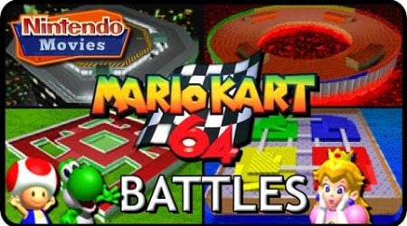 Mario Kart 64 - Battle Mode: All Courses (3 Players, Toad vs Yoshi vs Peach)