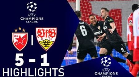 Crvena Zvezda vs VfB Stuttgart 5-1 Highlights Goals | Champions League 2024