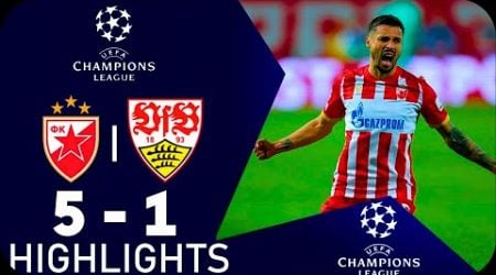 Crvena Zvezda vs VfB Stuttgart 5-1 Highlights Goals | Champions League 2024