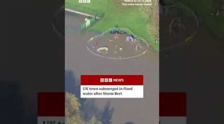 UK town submerged in water after Storm Bert. #Storm #Flood #BBCNews