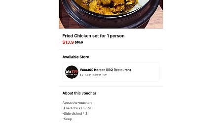 $13.90 Fried Chicken Set for 1 Person - Woo399 Korean BBQ Restaurant Melbourne