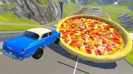 Random Car Jumps Through Pizza - BeamNG drive