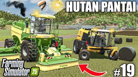 GRASS SILAGE Harvest w/ THE BIGGEST MOWER and BALER in FS25 | HUTAN PANTAI | Episode 19