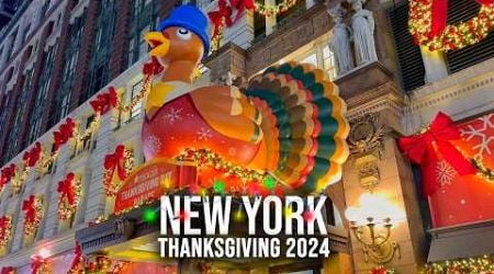 NYC Preparation for Macy&#39;s Thanksgiving Day Parade 2024 4K NYC Walk Macys to Rockefeller Center