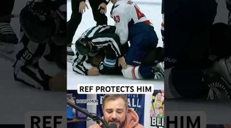 Referee prevents an injury, a breakdown #nhl #hockey #sports #capitals #referee