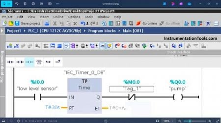 Siemens PLC Training: Pump Start and Stop Ladder Logic