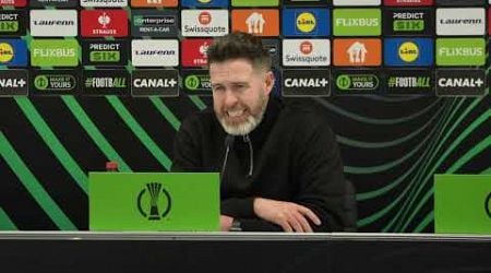 Pressekonferenz mit Shamrock Rovers FC-Trainer Stephen Bradley nach dem Unentschieden beim SK Rapid