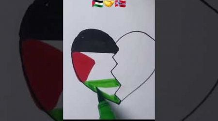 Palestine flag and Norway Flag Art #shorts #palestine #norway #flag