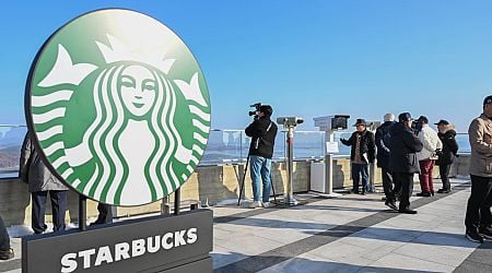 [From the Scene] At this Starbucks, you need ID: Franchise opens store with view of North Korea