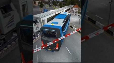 Bus simulator indonesia train accident treffic jaam #driving