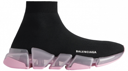 Balenciaga Speed 2.0 Full Clear Sole Recycled Knit WMNS Black / Rose