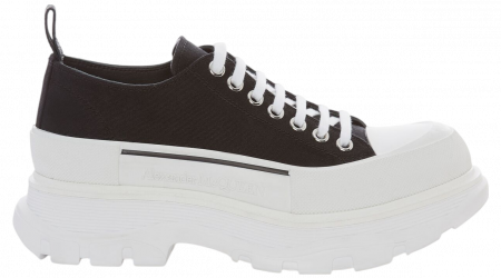 Alexander Mcqueen Tread Slick Lace Up Black / White with White Laces