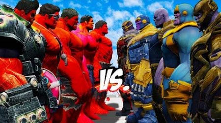 TEAM RED HULK VS TEAM THANOS - EPIC SUPERHEROES WAR