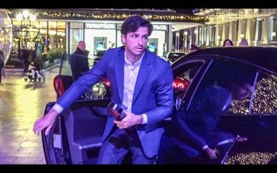 Carlos Sainz &amp; Rebecca arriving in New Ferrari Purosangue to dinner with Charles Leclerc in Monaco!!