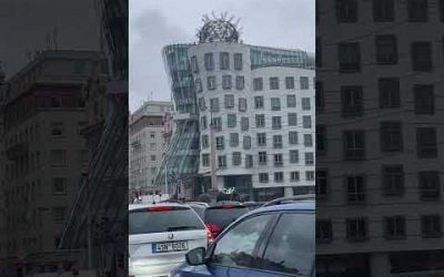 Frank Gherry Dancing House Buidling In Prague Czech