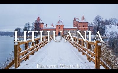 Lithuania 4K - Frozen Wonders and Tranquil Beauty of Winter Landscapes - Calming Piano Music