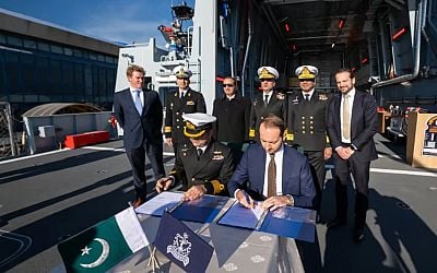 Pakistan Navy commissions offshore patrol vessel PNS YAMAMA in Romania