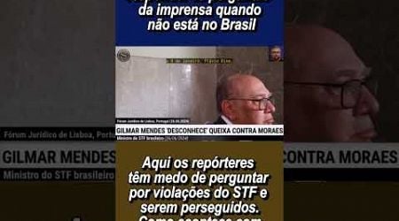 Gilmar Mendes sem responder perguntas de jornalista em Portugal