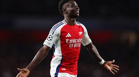 Bukayo Saka joins Mohamed Salah in exclusive club during Arsenal's Champions League win