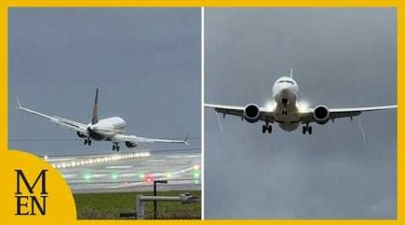 Storm Darragh: Manchester Airport pilots battle strong winds