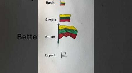 Draw Lithuania ! Flag #art #drawing #easydraw #painting #easydrawing #tutorial #howtodraw #realistic