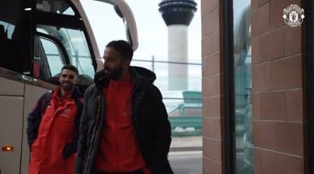 Ruben Amorim &amp; Manchester United arriving for their Europa League match