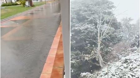 Watch: Snow blankets Malaga while heavy rain floods the Costa del Sol amid cold snap