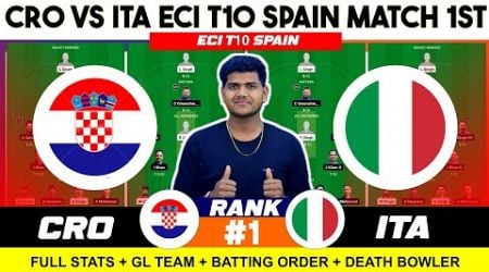 CRO vs ITA , CRO vs ITA Prediction, CRO vs ITA ECI t10 Spain 1ST Match Team