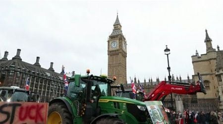 Tractors gather in front of UK parliament to protest inheritance tax | AFP