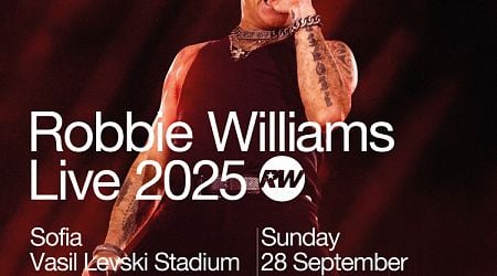 English Pop Star Robbie Williams to Perform in Sofia in 2025