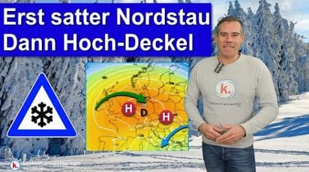 Starker Schneefall im Nordstau vor Weihnachten - dann Hochdruck-Deckel