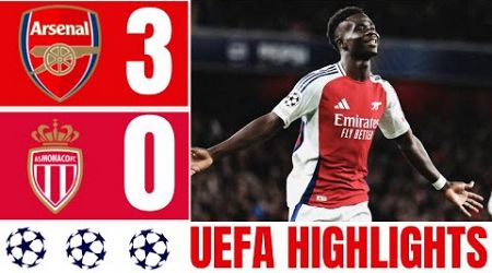 UEFA HIGHLIGHTS! Arsenal 3-0 Monaco | Bukayo Saka Shines with 2 Goals &amp; an Assist