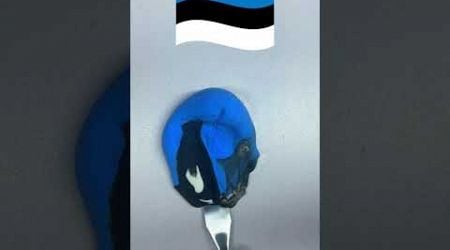 What color do mixed Estonia flag make? #colormixing #guessthecolor #oddlysatisfying