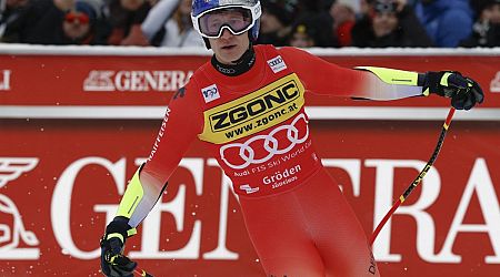 Odermatt remains winless in Gardena after 3rd-place result in super-G, US skier Goldberg 2nd