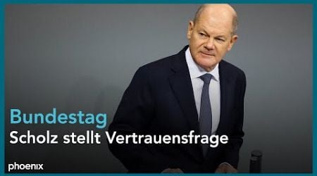 phoenix vor Ort: Kanzler Scholz stellt Vertrauensfrage im Bundestag | 16.12.24