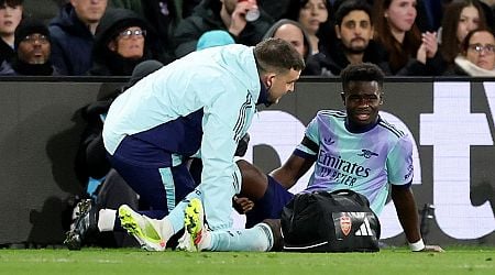 Mikel Arteta provides worrying update on Bukayo Saka's injury as Arsenal star departs on crutches