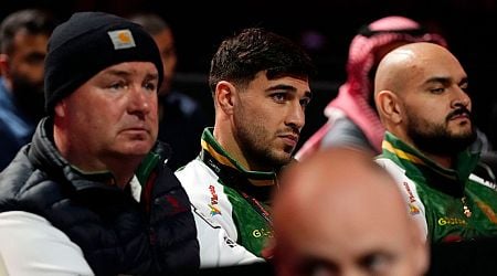 Tommy Fury looks unhappy at Oleksandr Usyk v Tyson Fury fight following Molly-Mae Hague 'reunion'