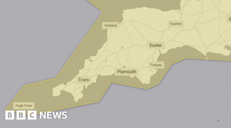 Warning in place for strong winds in Devon and Cornwall